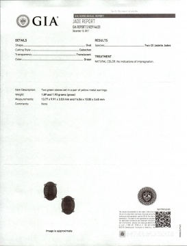 14K Yellow Gold and Jadeite Jade Earrings